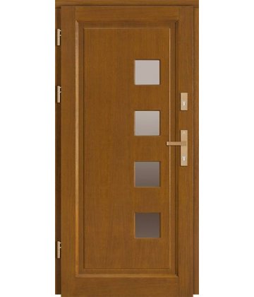 ALBACETE stiklintos šiltos medinės lauko durys